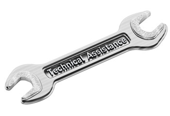 Technical assistance wrench isolated on transparent background. 3D illustration