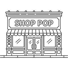 Obraz premium Pop Shop Mall Illustration Vector Drawing Template for Art Lovers