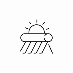 solar thermal water heating icon sign vector