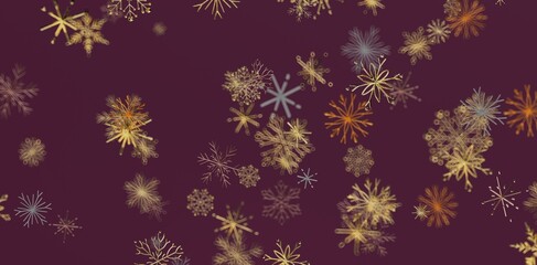 Festive abstract design featuring snowflakes on a rich burgundy background. Perfect for holiday themes, greeting cards, and winter projects. A b