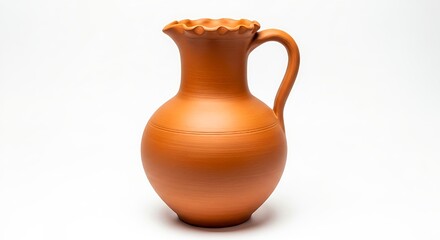clay jug on a white background