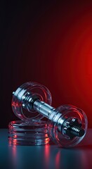 A clear, innovative water-filled dumbbell, perfect for home workouts and travel. Its transparent design showcases the liquid weight for adjustable fitness ,training ,innovative ,dumbbell