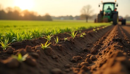 Cultivable waste land being prepared: plowing, soil tillage, early spring