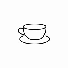 coffee cup with saucer icon sign vector