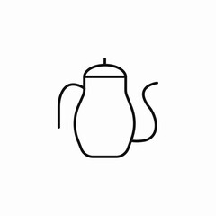 elegant coffee server icon sign vector