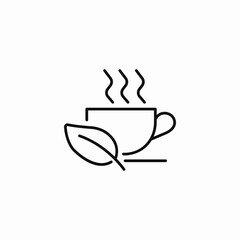 hot tea leaf icon sign vector