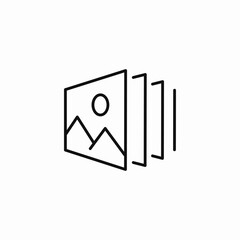 multiple stacked images icon sign vector