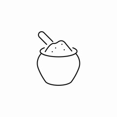 sugar bowl scoop icon sign vector