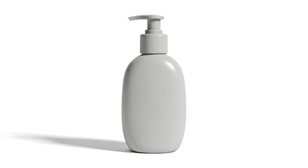 White Oval Shaped Dispenser Bottle with Pump on White Background liquid soap