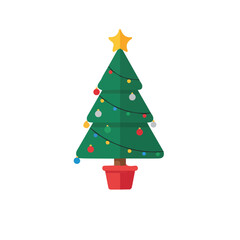 Christmas tree vector illustration for motion graphics