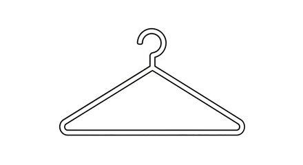 Simple Line Drawing of a Clothes Hanger.