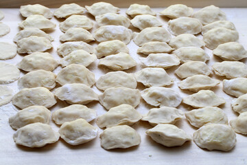 Process of making dumplings with cheese. Process of making dumplings.