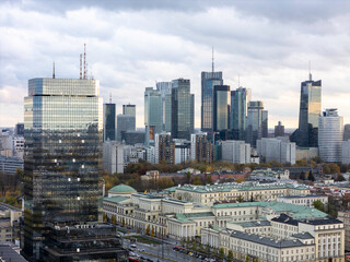 Warszawa, jesienna panorama miasta