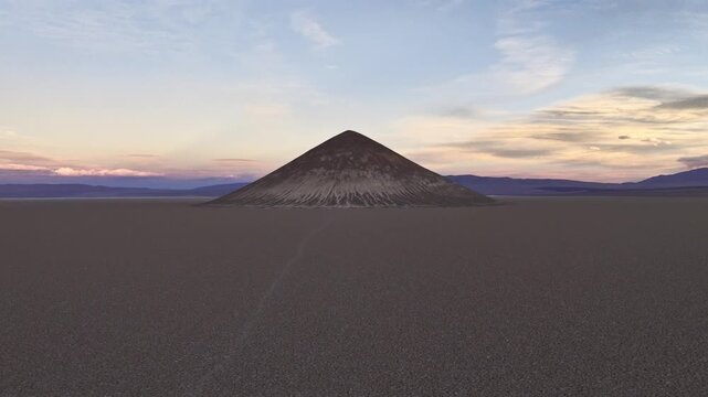 Drone view of cono de Arita in Argentina at sunset