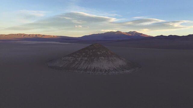 Aerial view of the Cono de Arita in Salta, Argentina