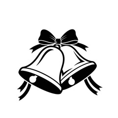 Classic wedding bells adorned with a festive ribbon for celebratory occasions vector vector illustration on white background