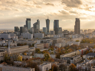 Warszawa, jesienna panorama miasta