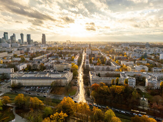 Warszawa, jesienna panorama miasta