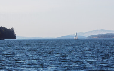 Sailboat in Pacific Northwest