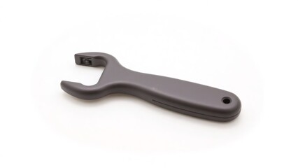 Obraz premium Gray plastic wrench for plumbing on white background, studio shot