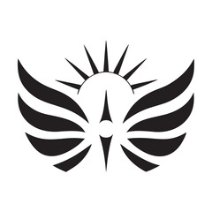 Heavenly Wing Light Emblem Silhouette Vector