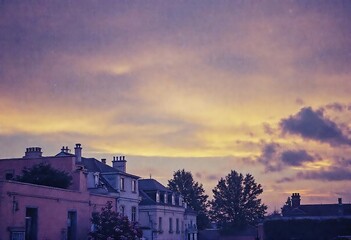 sunset over the city