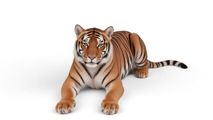 Obraz premium Resting Tiger: A close-up of a majestic feline in a relaxed pose.