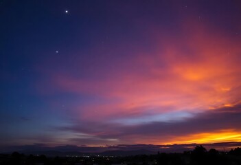 sunset over the city