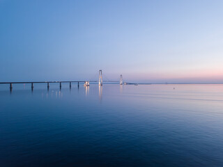 Fototapeta premium Great Belt Bridge in Calm Blue Twilight