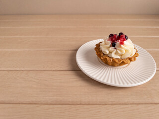 Delicious Berry Tart on White Plate