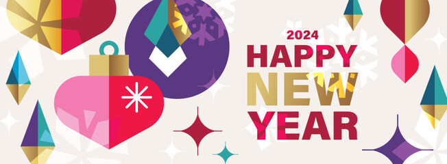 Merry Christmas, Season's Greeting and Happy New Year 2026 vector illustration for greeting cards, posters, holiday cover in modern minimalist geometric style.
