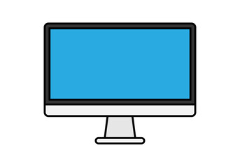 Icono negro de pantalla de ordenador encendida 