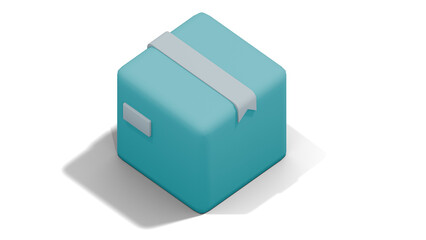 Obraz premium Isometric Flat Design 3D Teal Normal Box