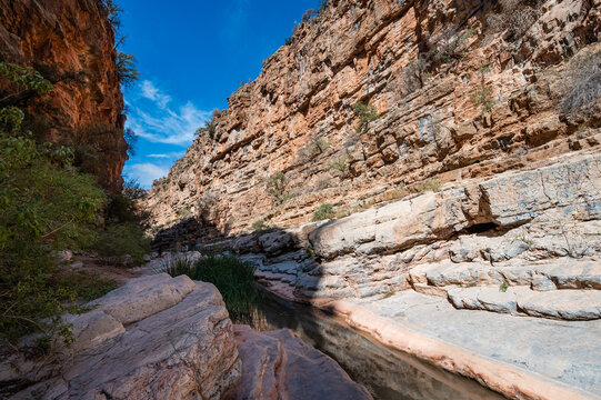 Beautiful Paradise Valley with a section of the Agadir River valley in the Moroccan High Atlas mountains.
