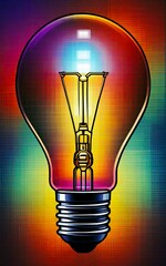 light bulb on black background