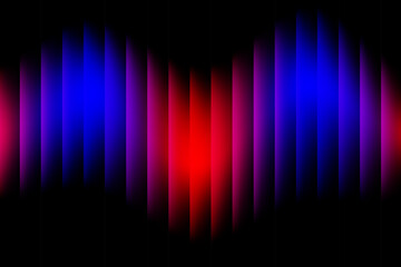 Neon Light Effect Stripes Glass Abstract Background. Futuristic Glowing Vertical Bars. Modern Digital Glitch and Sound Wave Design for Banner, Poster, Presentation, Wallpaper, or Web.