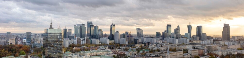 Warszawa, jesienna panorama miasta 