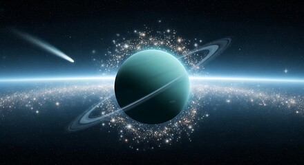 Celestial Gas Giant with Cosmic Rings