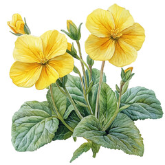 Obraz premium watercolor vector of Primrose Flower, isolated on a white background.