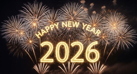 2026 happy new year fireworks celebration