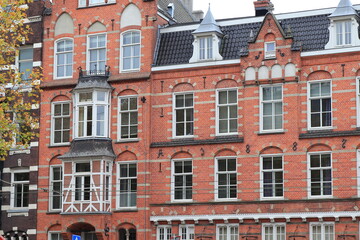 Marnistraat Red Brick Building Exterior in Amsterdam, Netherlands