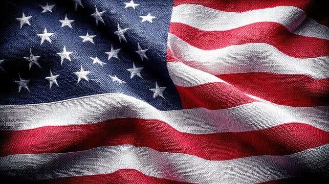 American Flag Waving in the Wind
