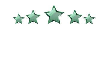 Five green stars rating icon