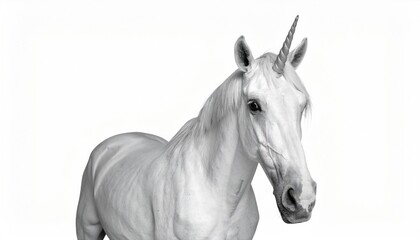 Fototapeta premium White unicorn on a white background