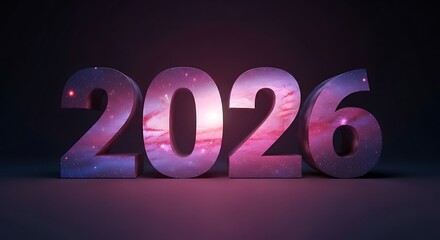 Cosmic 2026 new year with galaxy theme, a celestial celebration of the upcoming year, filled with wonder, dreams, and infinite possibilities