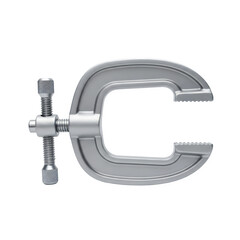 C clamp tool isolated on transparent background