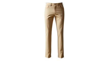 PNG of Stylish beige chinos for modern men, offering a versatile look for casual and semi-formal occasions.