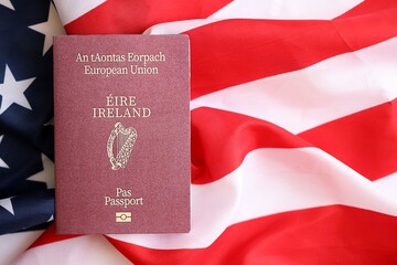 Ireland Passport Big Waving Flag