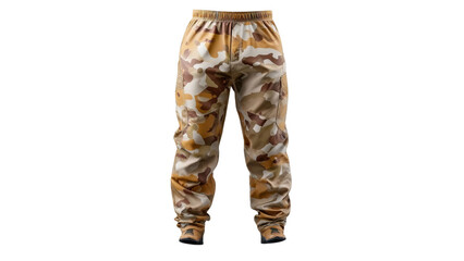 PNG of Men's athletic camo pants in earthy tones, perfect for outdoor activities and casual wear.