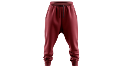 PNG of Stylish red joggers for a modern, casual look.